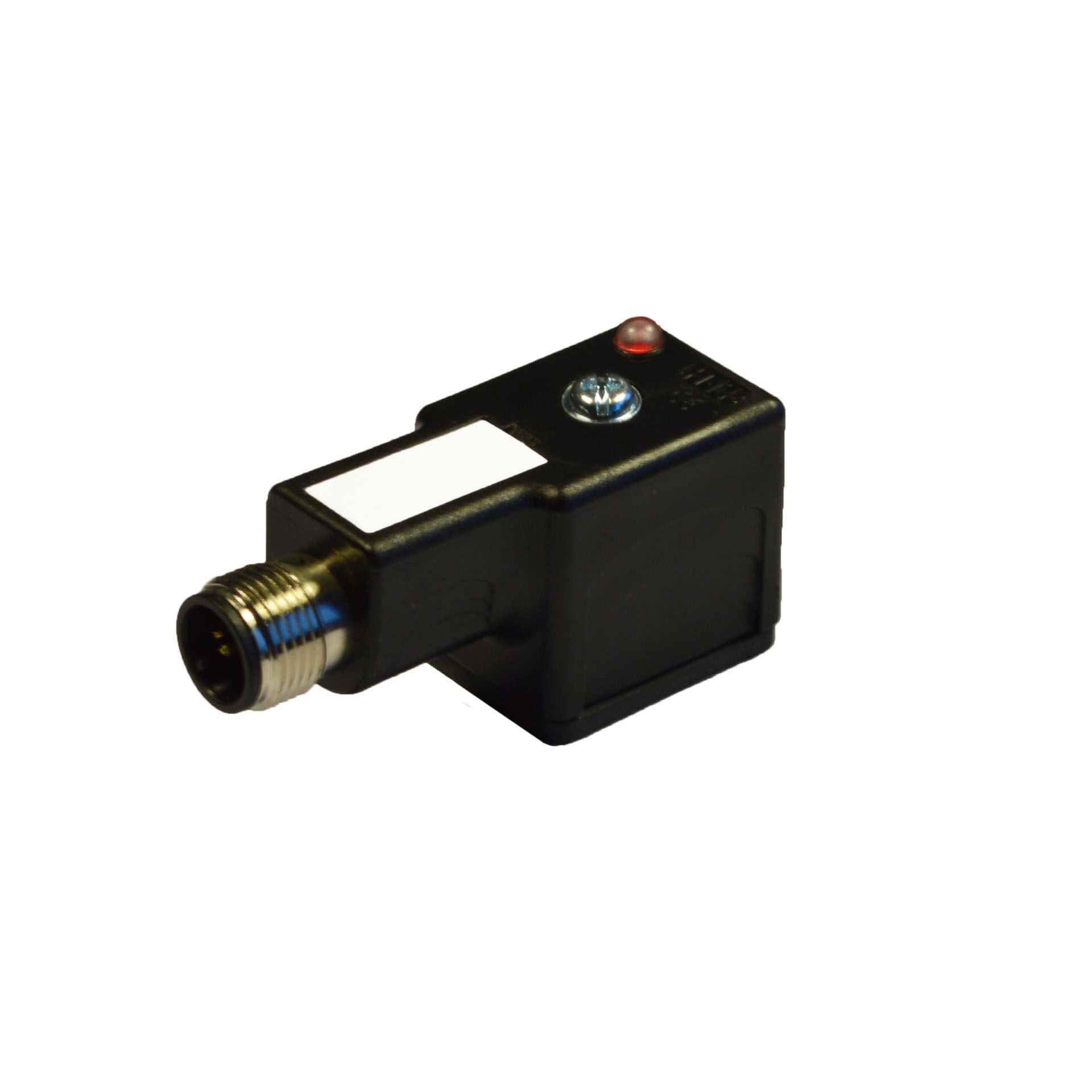 Adapter Industrial standard(type B),2p+2PE(h.6/12),red Led+diode,24VDC+M12 male,3p.